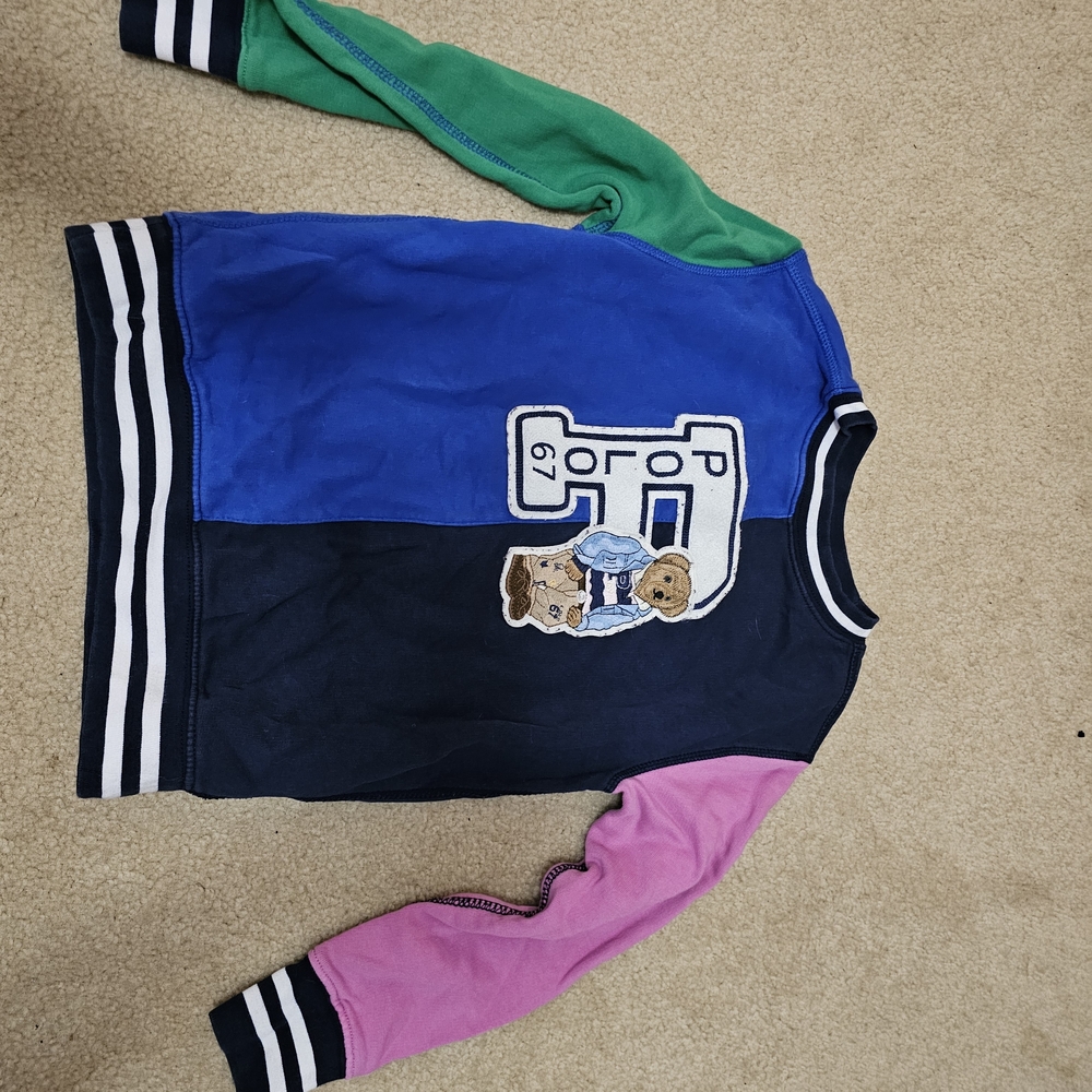 Polo by Ralph Lauren Kids Sweatshirt with Bear Patch - Blue, Green, Pink